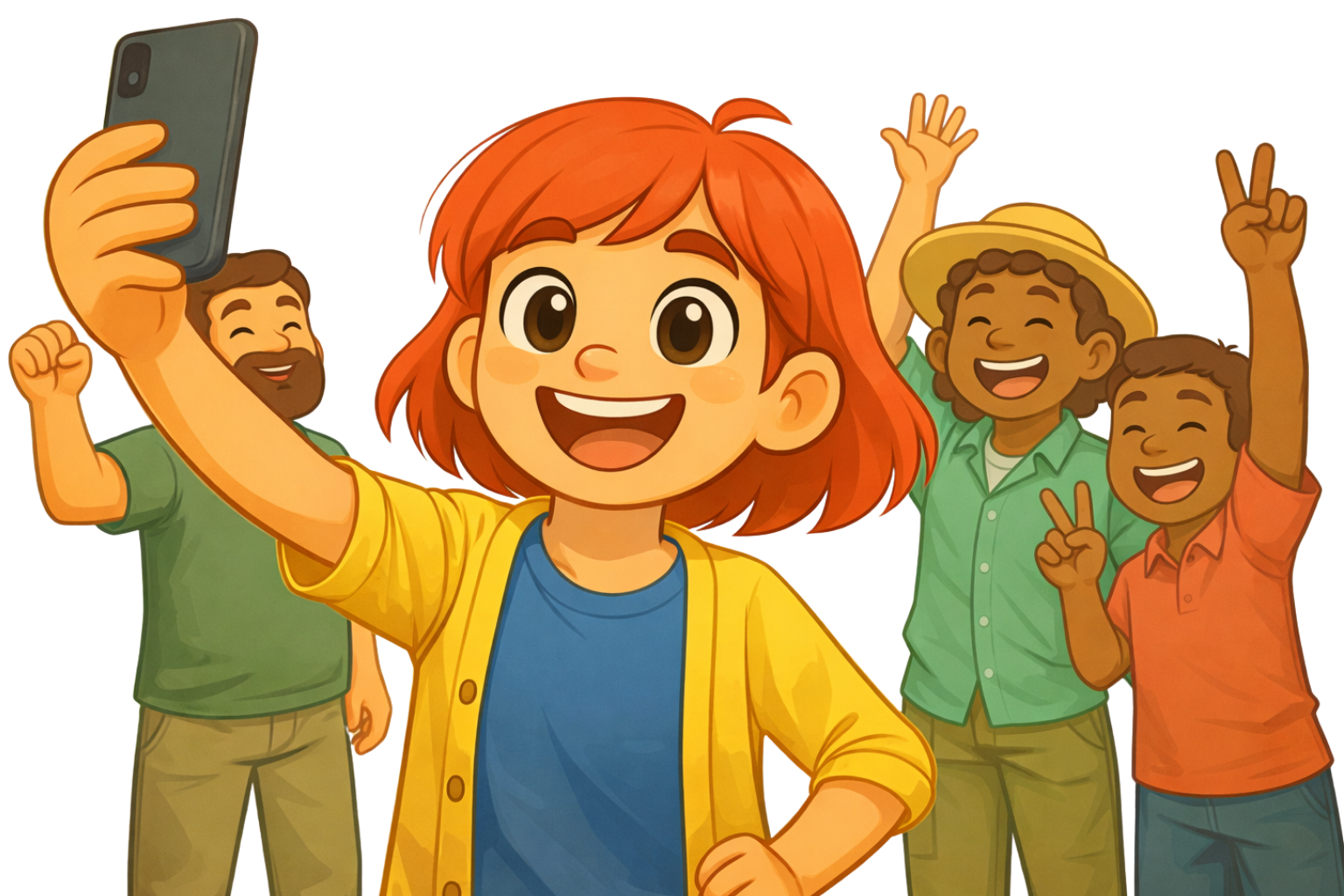 Vecinos diversos tomándose una selfie para celebrar la digitalización de su comunidad con un software para asociaciones de vecinos.